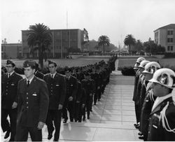 Loyola AFROTC marching to Sacred Heart Chapel for Requiem Mass