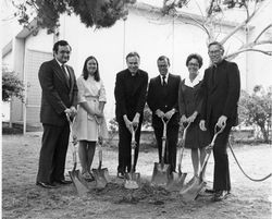 Von der Ahe Library expansion ground breaking ceremony with Donald P. Merrifield, S.J