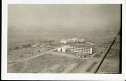 Aerial view of St. Robert's Hall and Xavier Hall, Loyola University of Los Angeles