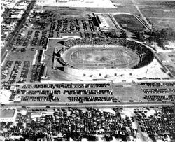 Aerial view of Gilmore Stadium