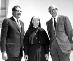 Mary Raymunde McKay, R.S.H.M., Dr. John York, and Robert Barlat