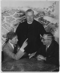 Sid Grauman, President Joseph A. Sullivan, S.J., and Louis B. Mayer