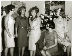 Agnes Moorehead (center) and young women