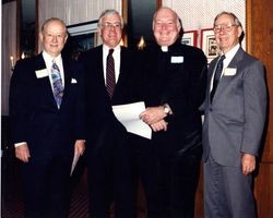 William H. Hannon, Thomas P. O'Malley, S.J., and Joseph Rawlinson at foundation event