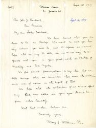 Mary J. Workman letter to Fr. John J. Cantwell, 1917 Sept 20