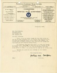 Rev. John M. Cooper letter to Mary J. Workman, Jan 19, 1920
