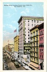 Spring Street looking north from Fifth St., Los Angeles, Cal