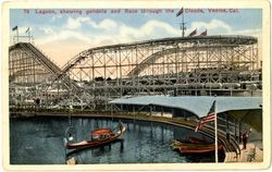 Lagoon, showing gondola and Race through the Clouds, Venice, Cal