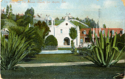 The Plaza and Old Mission Church, Los Angeles, Cal