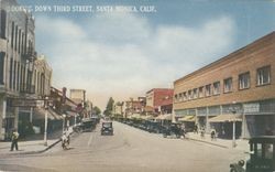 Looking down Third Street, Santa Monica, Calif