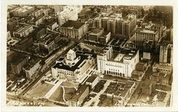 Airplane view of Los Angeles Public Library, Los Angeles, Cal