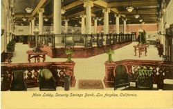 Main lobby, Security Savings Bank, Los Angeles, California