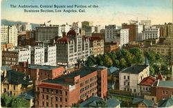 The Auditorium, Central Square and portion of the business section, Los Angeles, Cal