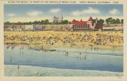 Along the beach, in front of the Deauville Beach Club, Santa Monica, California