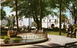 Los Angeles Plaza showing the Old Plaza Church