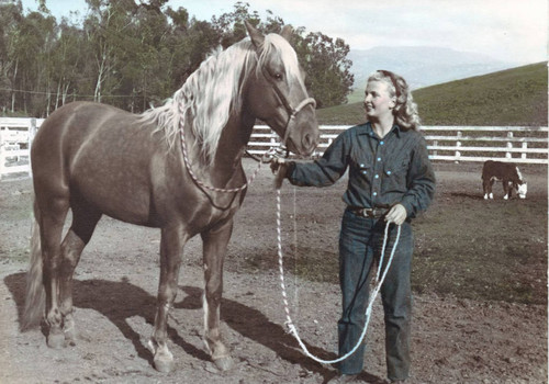 Alice Chandler and "Prayer Baby" at Chandler Ranch