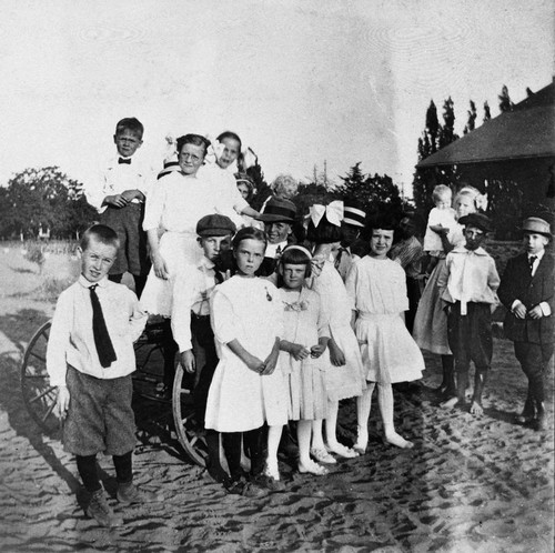 Children at a birthday party, Tustin, ca. 1914