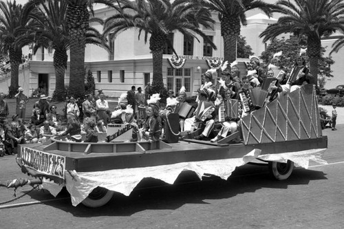 Torrance Accordionettes, Huntington Beach Fourth of July parade, Huntington Beach, California, 1951