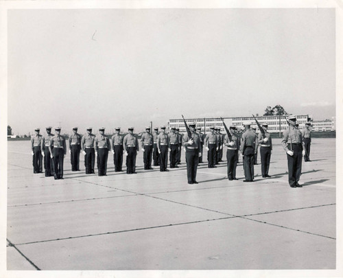 Provost Sergeant Jordan Spahn inspecting troops at MCAS El Toro, 1966