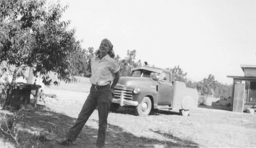 Alice Chandler with her horse truck