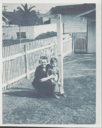 Christina Hennig with Mike Hennig in Huntington Beach, 1947