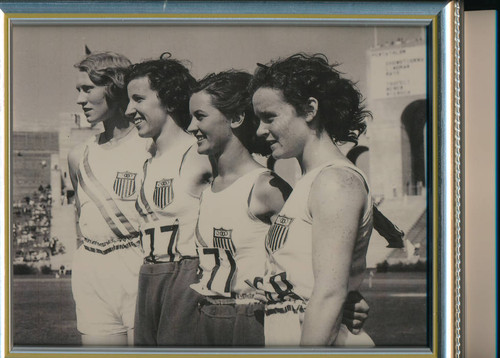 Evelyn Furtsch Ojeda and 4 x 100 meter relay team, 1932 Olympics, Los Angeles, CA