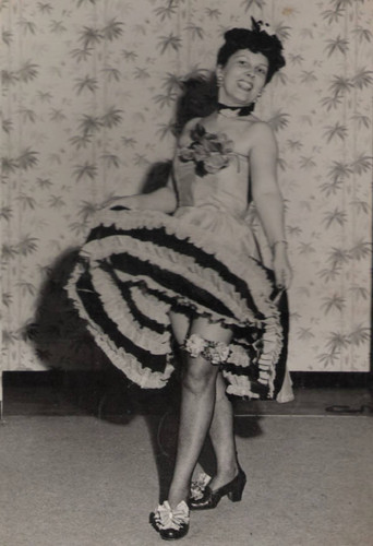 Florence Lobdell dancing at Lorge's Cafe, Silverado