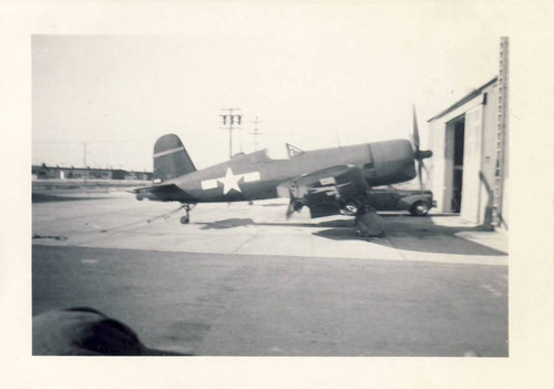 F4U-4 Corsair Marine fighter jets waiting to be painted, MCAS El Toto, 1947