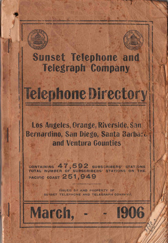 1906 southern California directory cover