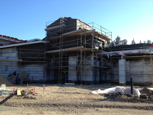 Laguna Niguel Library exterior finish begins, April 2012