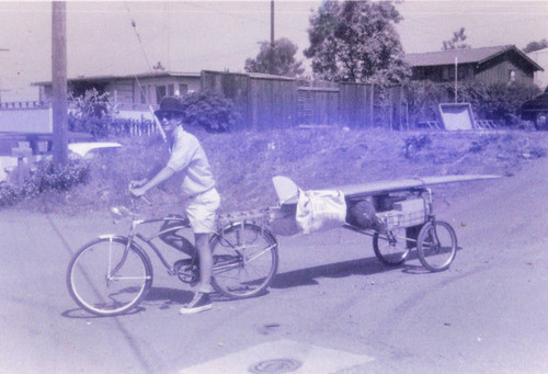 Ron Sizemore and his bicycle cart