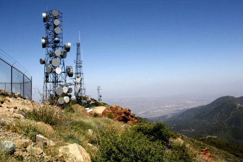 Radio towers on top of Saddleback Mountain