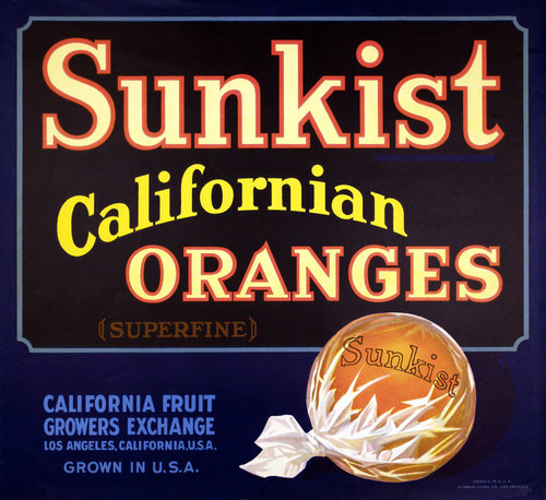 Sunkist Californian Oranges, California Fruit Growers Exchange
