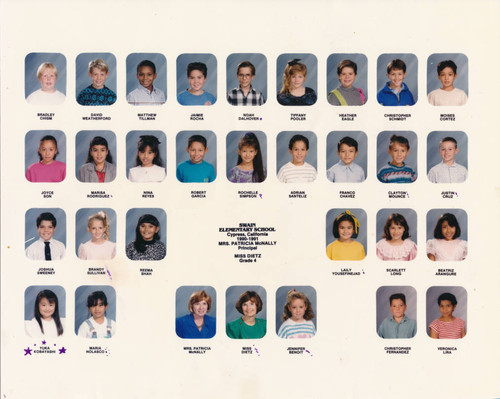 Swain Elementary School 1990-1991 Miss Dietz Grade 4