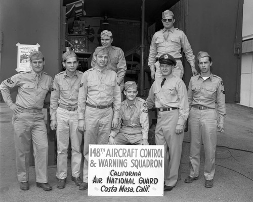 148th Aircraft Control and Warning Squadron group photo, California Air National Guard, Costa Mesa, May 21, 1950