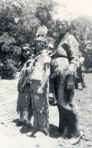 Acjachemen (Juaneño) tribal gathering at Matt Belardes' place, San Juan Capistrano, 1950s