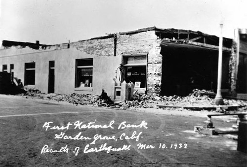 First National Bank after earthquake, 1933