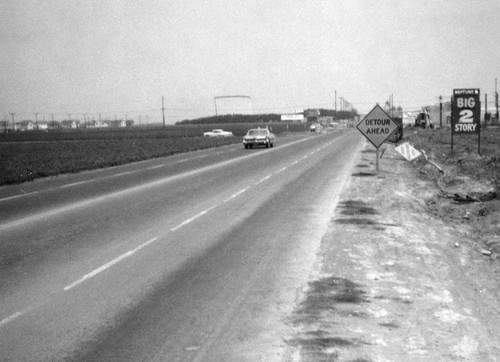 Looking north on Brookhurst from Garfield Avenue, Fountain Valley, 1965