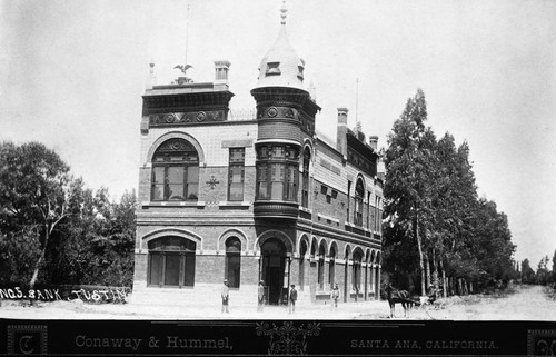 Tustin First National Bank with its Romanesque architecture