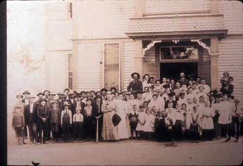 Gathering at school house