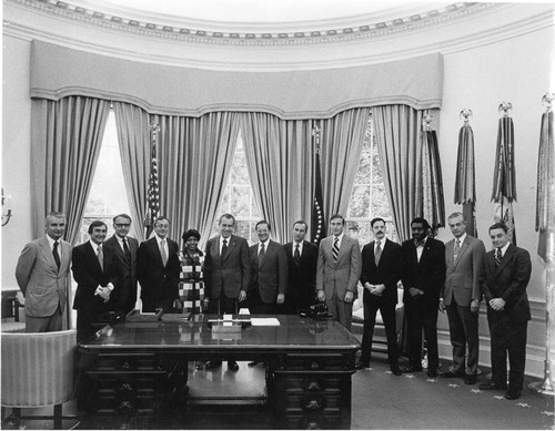 Staff of HUD visits the White House, 1973