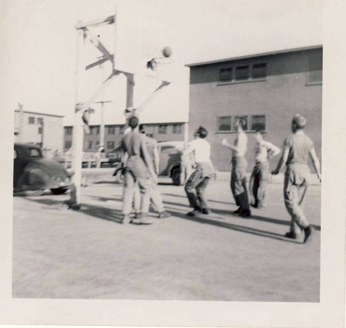 Basketball game near the barracks, MCAS El Toro, 1947