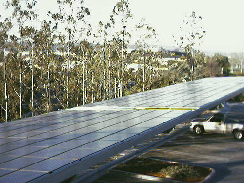 Foothill Ranch Library solar modules on the finished array, 2005