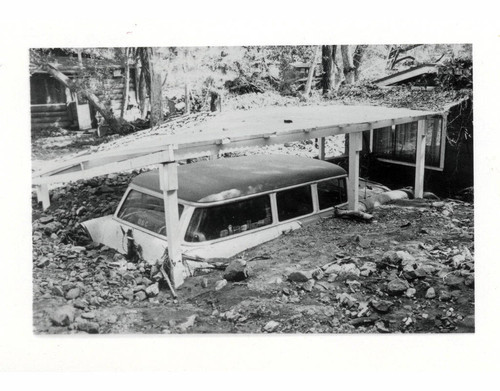 John Sleppy's house and car during 1969 flood