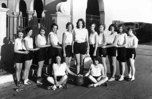 Tustin Union High School girl's basketball team, ca. 1930