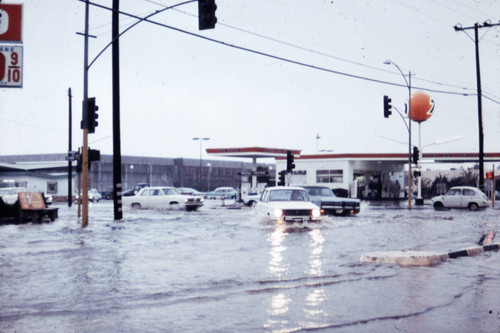 Chapman Avenue flooded, Garden Grove, June 1971