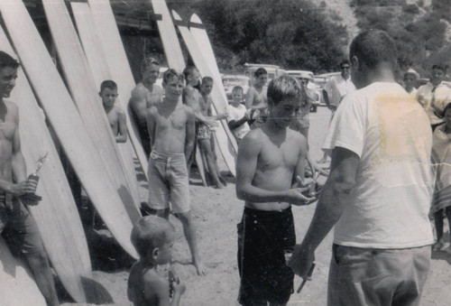 Ron Sizemore winning second place in the San Onofre Surfing Competition