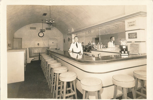 Delmor Condon in Old Swallows Bar, San Juan Capistrano, 1930s