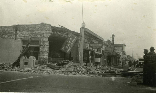 Earthquake damage to the First National Bank of Garden Grove