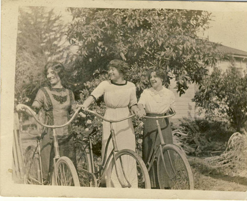 Reba Ward (middle) and friends on bikes